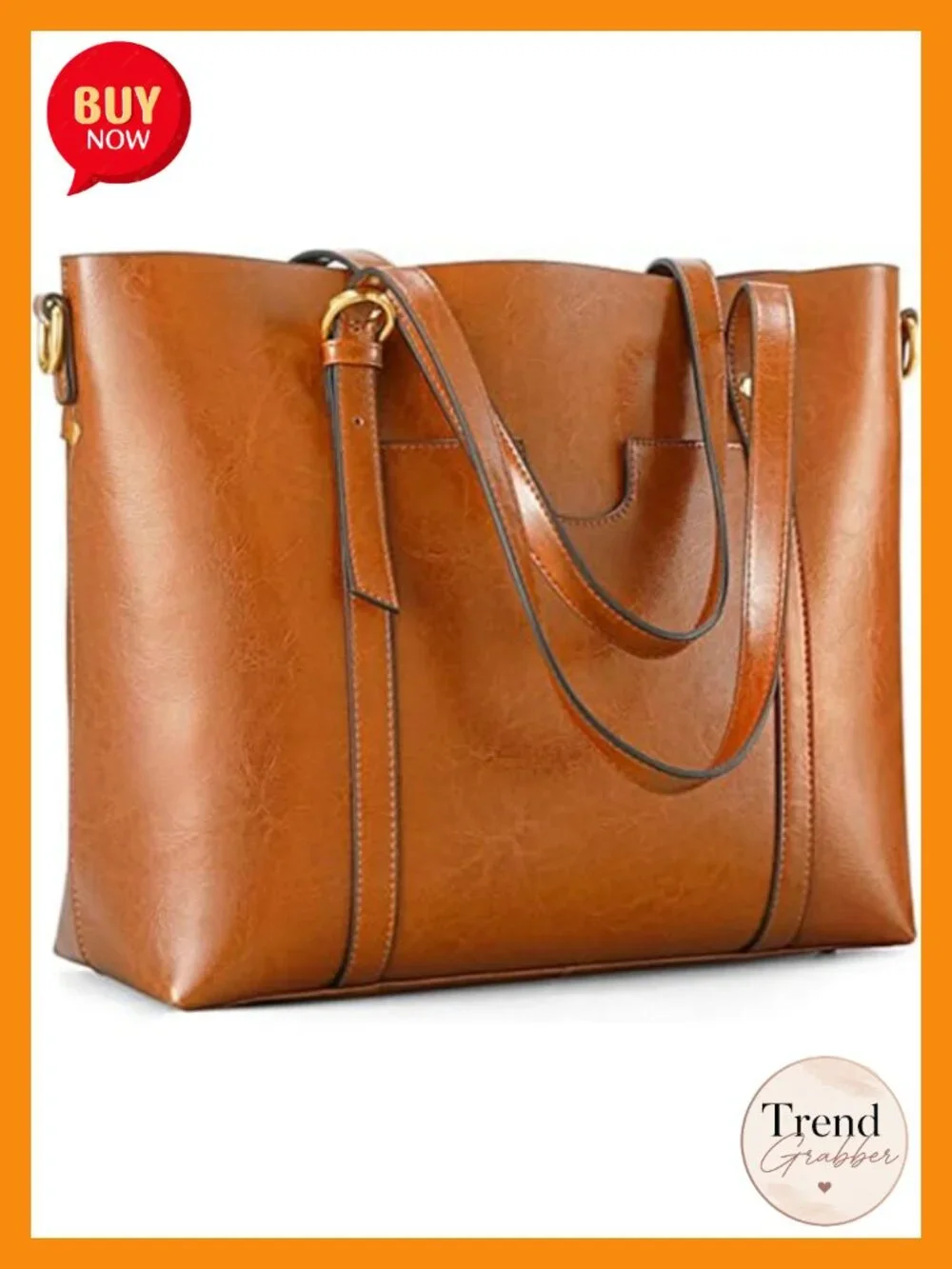 Genuine Leather Tote Bag Soft Vintage Shoulder Purse Large Capacity Work